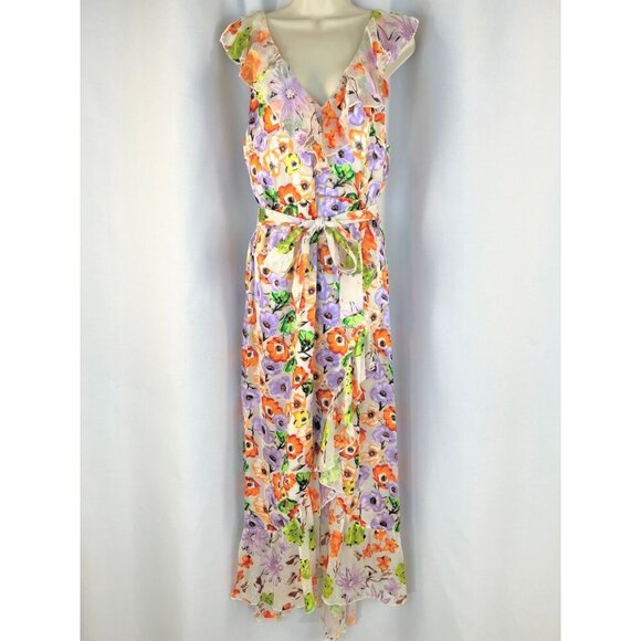 NWT Alice + Olivia Evelia Asymmetric Floral Maxi Dress $595 - Picture 3 of 14